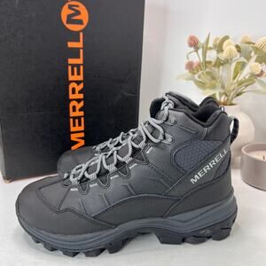 Merrell Thermo Chill Mid Waterproof Leather Hiking Shoe Black Women 9.5 Wide